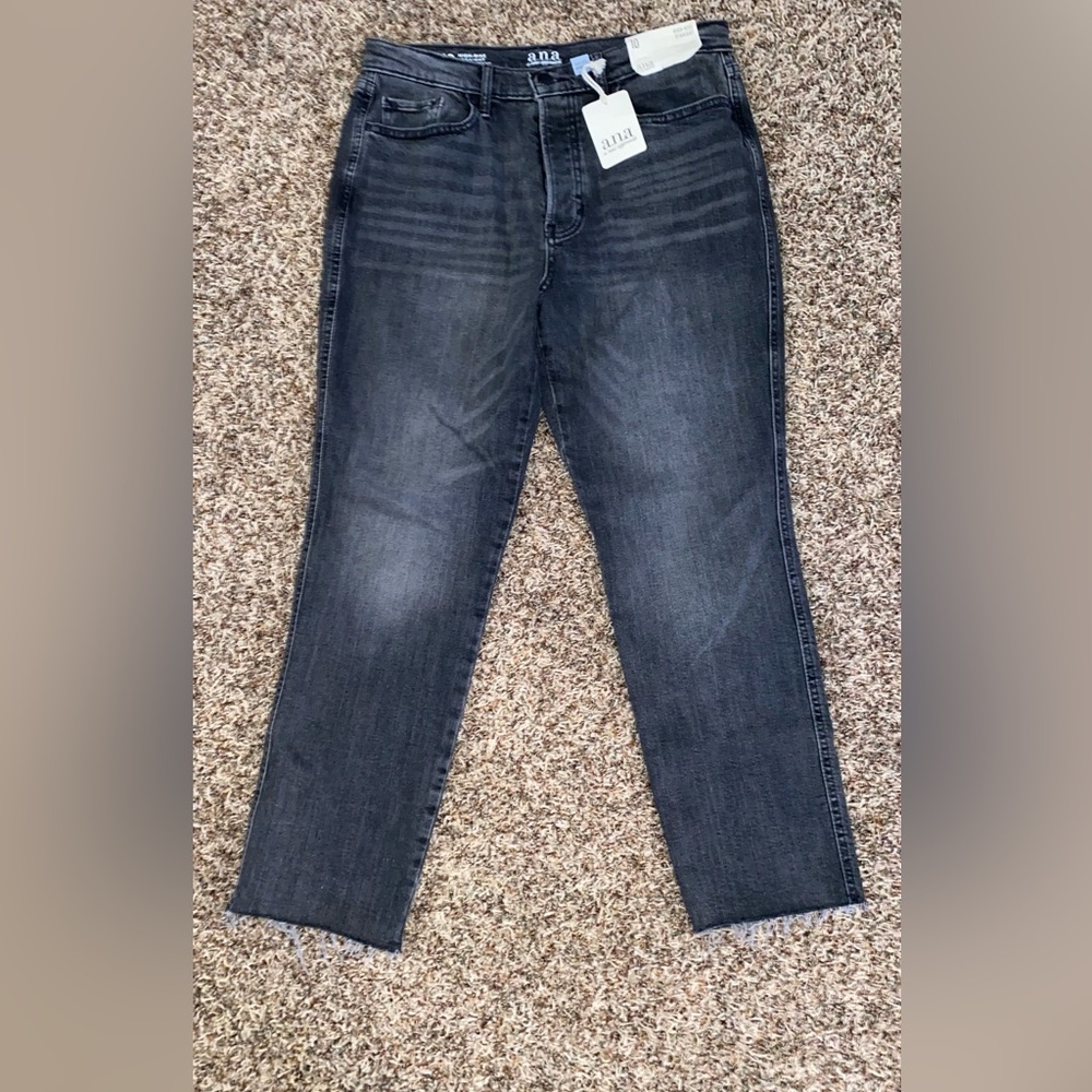 A.n.a Women's Denim Jeans Grey High Rise Button Fly Size 10